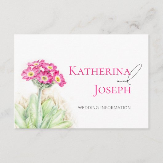 QRコードを使結婚用したアルパインプリムローズアートの情報 エンクロージャーカード (正面)