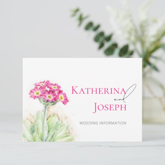 QRコードを使結婚用したアルパインプリムローズアートの情報 エンクロージャーカード (スタンド正面)