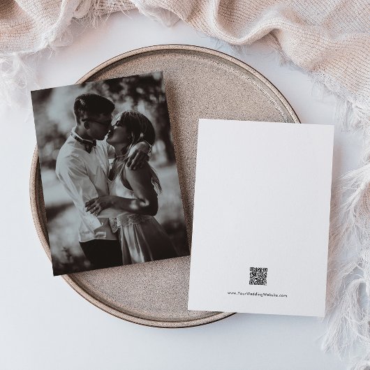 QRコードを含むフォトのみ結婚式招待状 招待状