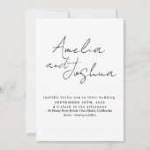 QRコードを含む書道写真コラージュ 招待状 (正面)