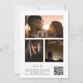 QRコードを含む書道写真コラージュ 招待状 (裏面)