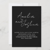 QRコードを含む書道写真コラージュ 招待状 (正面)