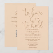 QRコードを持ってソフトピーチを持つ結婚こと 招待状 (正面/裏面)