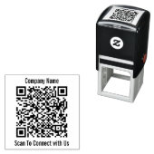 QRコードを接続するためのビジネス名スキャンテンプレート セルフインキングスタンプ (インサイチュ)