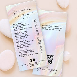 QRコードを支払うオパール価格リストのホログラフィックスキャン ラックカード