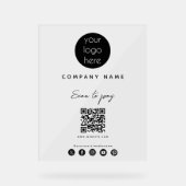 QRコードを支払うビジネスロゴのスキャンSNS アクリルサイン (正面)