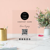 QRコードを支払うビジネスロゴのスキャンSNS アクリルサイン (ウェディング)