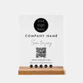 QRコードを支払うビジネスロゴのスキャンSNS アクリルサイン (正面)