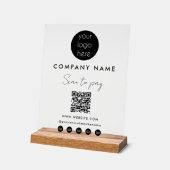 QRコードを支払うビジネスロゴのスキャンSNS アクリルサイン (傾斜)