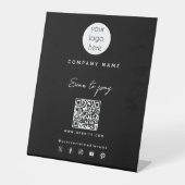 QRコードを支払うビジネスロゴのスキャンSNS 台座サイン (正面)