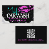QRコードを詳述した移動洗車車両 名刺 (正面/裏面)