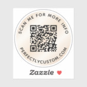 QRコードを追加する詳細情報をスキャンするアイボリーグラデーション シール (シート)