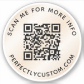 QRコードを追加する詳細情報をスキャンするアイボリーグラデーション シール (正面)