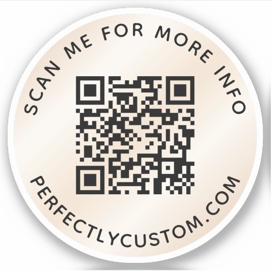 QRコードを追加する詳細情報をスキャンするアイボリーグラデーション シール (正面)