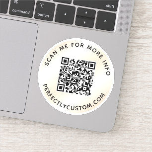 QRコードを追加する詳細情報をスキャンするアイボリーグラデーション シール