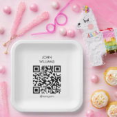 QRコードを開くカスタマイズ可能なビジネス展示会 ペーパープレート (パーティー)