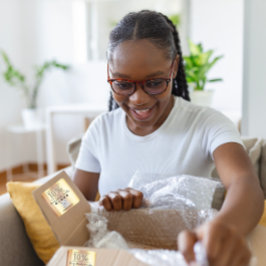 QRコードを10%オフにして感謝の気持ちを表示フェイク スクエアシール