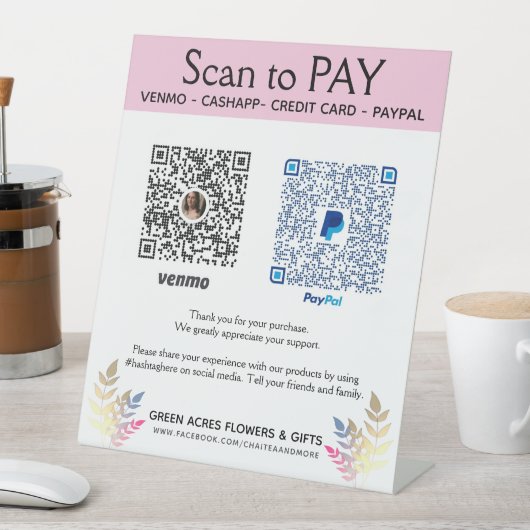 QRコードを2つ追加するベンモ支払いはこちらペデスタル記号 台座サイン (インサイチュ)