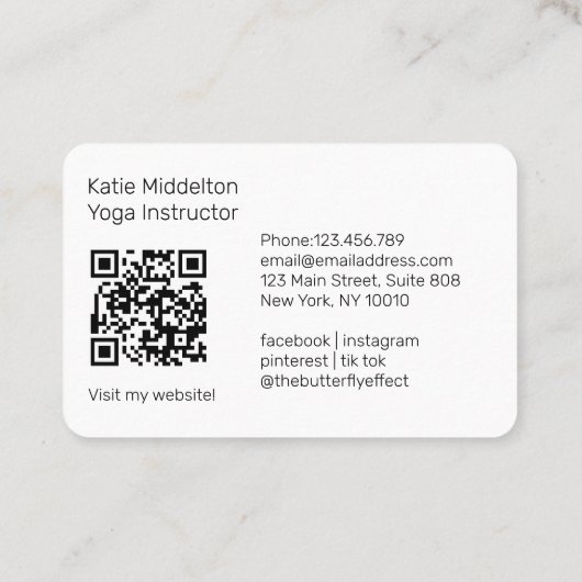 QRコードアイヨガ霊気ウェルネス 名刺 (裏面)