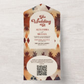 QRコードアステカトバルブラウン西結婚民族 オールインワン招待状 (内側)