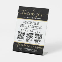 QRコードアップロード&ロゴ3支払いアプリ金ゴールド&ブラック