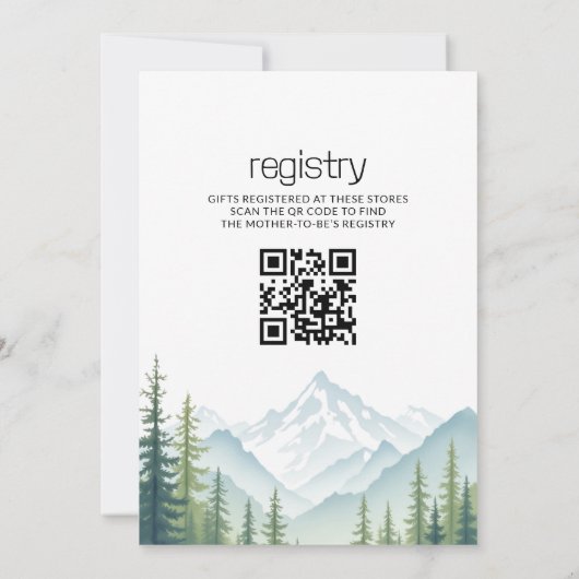 QRコードアドベンチャーがウッドランド赤ちゃんシャワーを開始 招待状 (裏面)