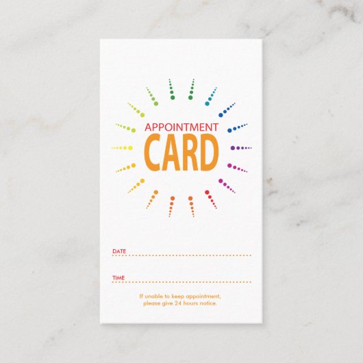 qrコードアポイントメントrainbowBurst 予約カード (正面)