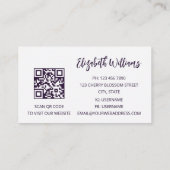 QRコードアメジスト宝石ストーン 名刺 (裏面)