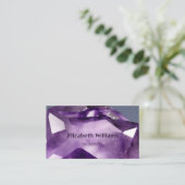 QRコードアメジスト宝石ストーン 名刺 (スタンド正面)