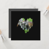 Qrコードアメージングブラックグラフィティハートフレーム カード (正面/裏面インサイチュ)