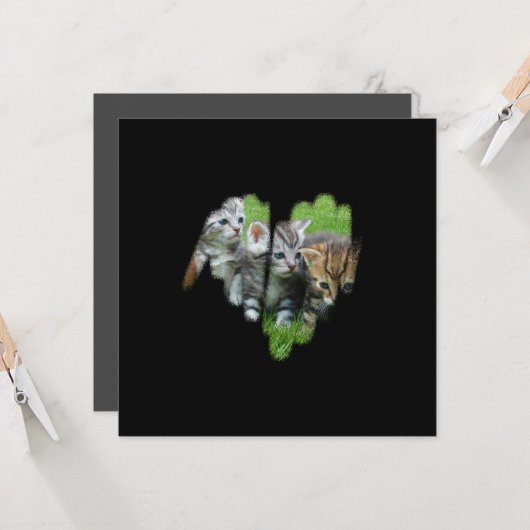 Qrコードアメージングブラックグラフィティハートフレーム カード (正面/裏面インサイチュ)