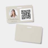 QRコードアース音写真名刺 バッジ (正面＆裏面)