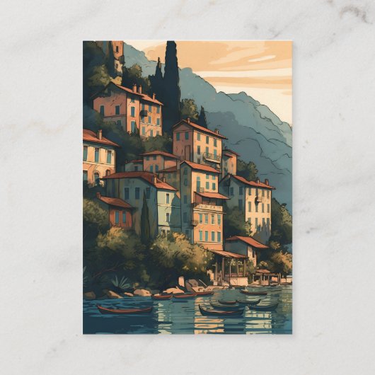 qrコードイタリア湖コモ宛先ウェディング エンクロージャーカード (裏面)