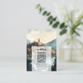 qrコードイタリア湖コモ宛先ウェディング エンクロージャーカード (スタンド正面)