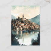 qrコードイタリア湖コモ宛先ウェディング エンクロージャーカード (裏面)