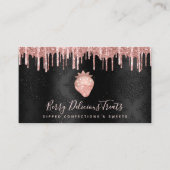 QRコードイチゴバラ金ゴールドドリップ構成ブラック 名刺 (正面)