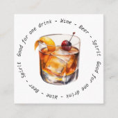 QRコードイベントカクテルドリンク券 スクエア名刺 (正面)