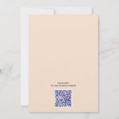 QRコードインディゴブルーワイルドフラワー結婚式招待状 招待状 (裏面)