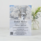 QRコードウィンターワンダーランドスノーブライダルシャワー 招待状 (スタンド正面)