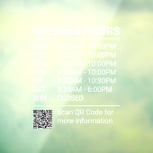 QRコードウィンドウが固定されたホワイトストア時間記号 ウィンドウサイン (シート3)