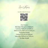 QRコードウィンドウが固定された営業時間 ウィンドウサイン (シート3)