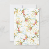 QRコードウェディングRSVPフローラエンクロージャカード 出欠カード (裏面)