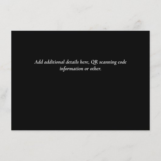 QRコードウェディングRSVP詳細ギフトホテルウェブサイト エンクロージャーカード (裏面)