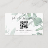 QRコードウェブサイトモダンeucalyptus botanical エンクロージャーカード (裏面)