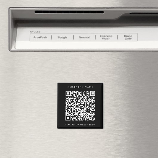 QRコードウェブサイトリンクブラックシンプルビジネス マグネット (インサイチュ (食洗機))
