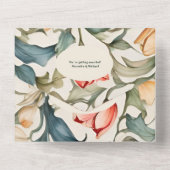 QRコードウォーターカラーチューリップWilliam Morris 結婚's オールインワン招待状 (裏面)