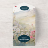 QRコードウォーター色フローラ春結婚山 オールインワン招待状 (外側)