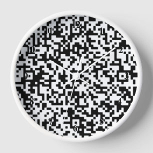 QRコードウォールクロックモダンデザイン白黒 壁時計