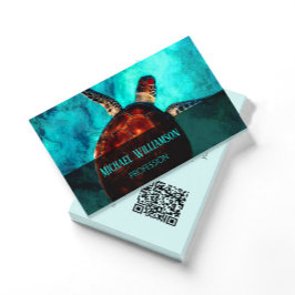 QRコードウミガメの写真 |沿岸 名刺