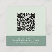 QRコードウ連絡ェブトミントカラーブロック スクエア名刺 (正面)